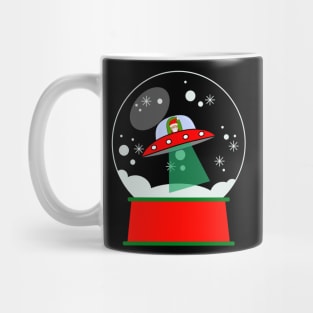 SANTA Spaceship Snowglobe Mug